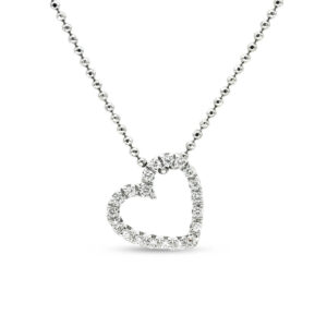 Liora Heart Halo Silver Necklace